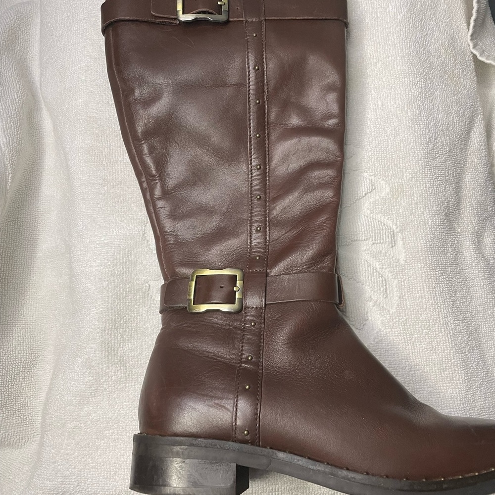Womens Diba Check knee High Brown Boot